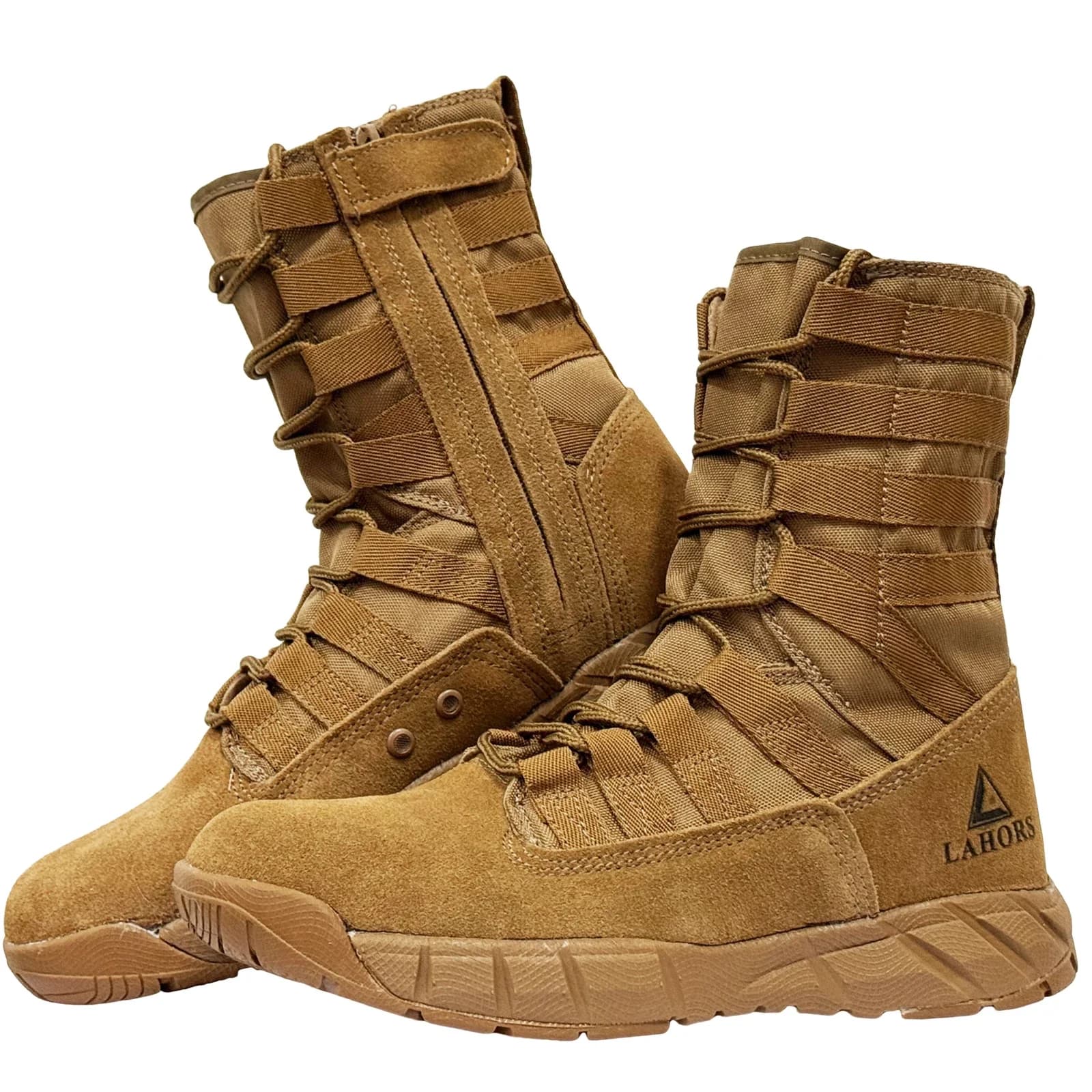 LAHORS ®   Botte de Combat tactique légère en cuir suédé pour hommes, chaussures de randonnée en plein air dans le désert, bottines respirantes