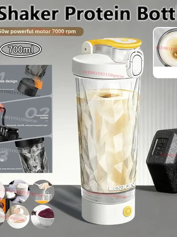 Blender électrique 700 ml, gobelet de blender portable, gobelet de blender pour poudre de lait, poudre de protéines, shaker automatique, gobelet de