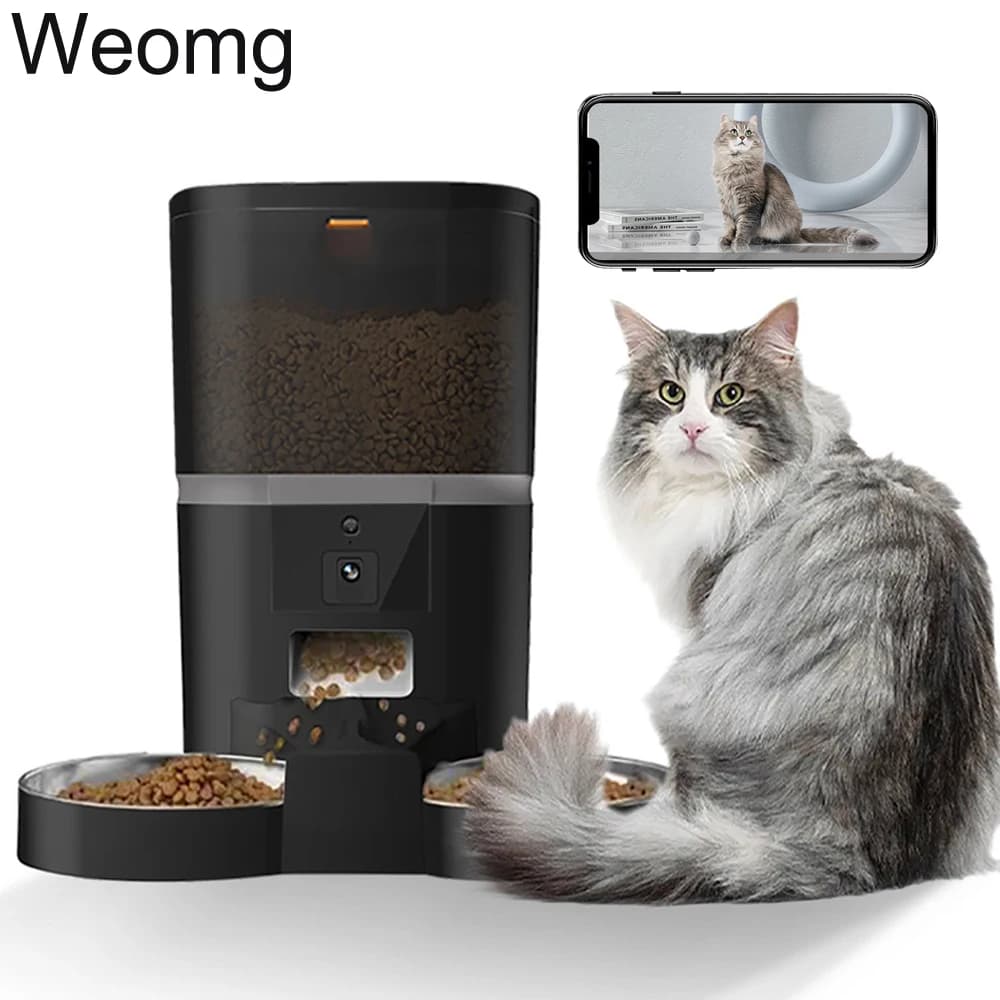 4L Double repas caméra APP automatique mangeoire pour animaux de compagnie temps pour animaux de compagnie chats chien nourriture bol en acier