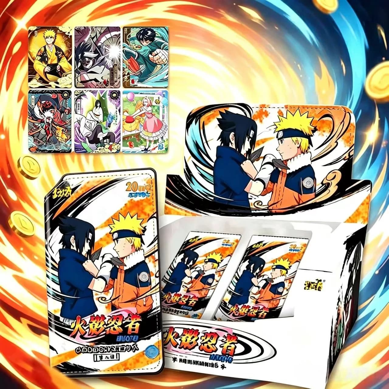 Carte de collection authentique KAYOU NARUTO Uchiha Sasuke 8 bullet, jouet de collection de dessin animé pour enfants, cadeau de vacances
