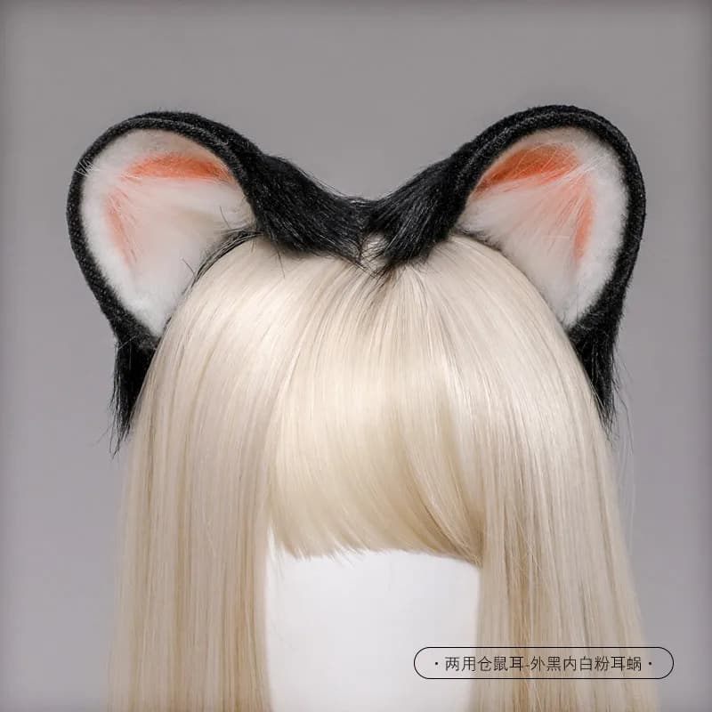 Coiffure pour fille, bandeau Animal, Hamster, oreilles rondes en peluche, pinces à cheveux pour Cosplay, accessoire de fête de nuit, cadeaux