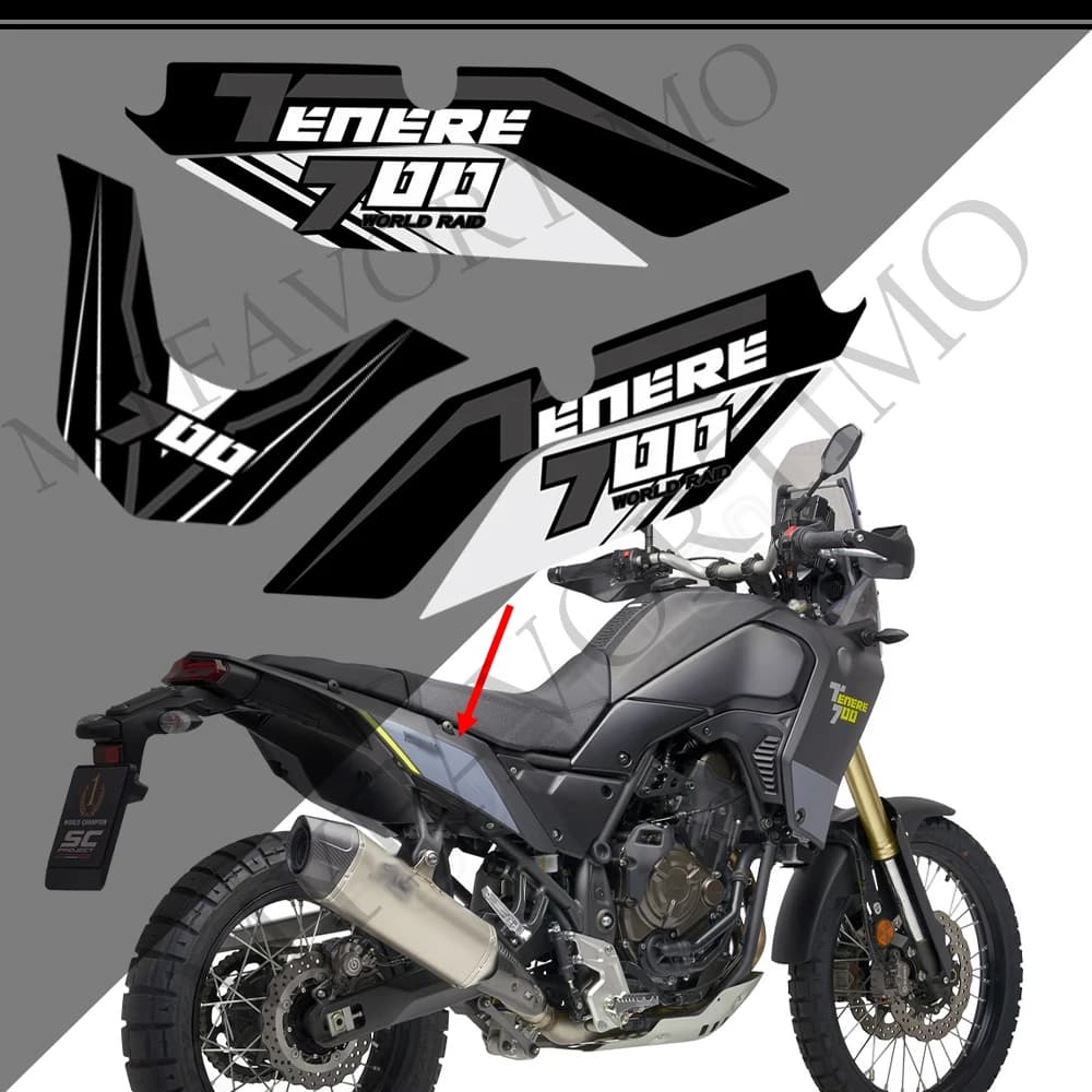Autocollants pour moto YAMAHA Tenere T700 XTZ 700 T7, Kit de tampons de protection pour coffre et bagages, 2019, 2020, 2021