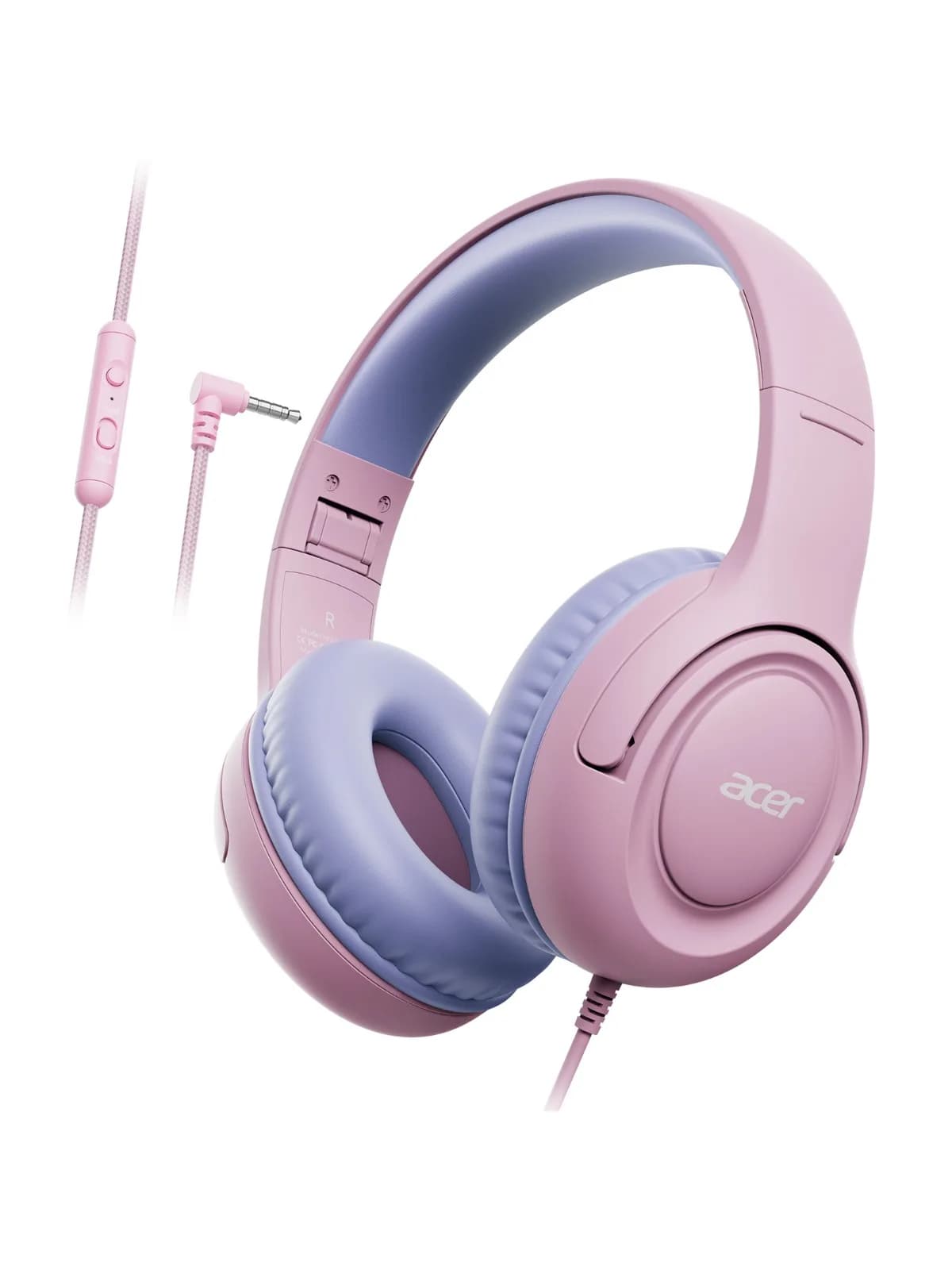Acer HK03 – écouteurs filaires pour enfants, pour l'école, limiteur de Volume 85/94db, prise Jack 3.5mm, casque sonore stéréo pliable, cadeaux