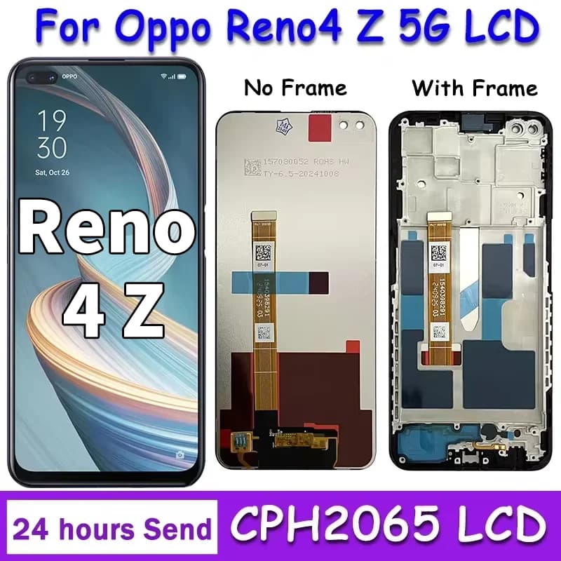 Écran LCD de 6.57 pouces pour Oppo Reno4 Z 5G, cadre d'écran CPH2065 + numériseur tactile pour Oppo Reno4 Z Reno 4Z 5G LCD