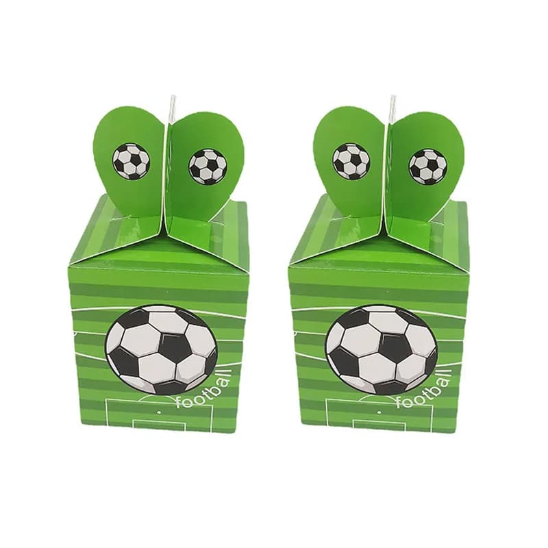 Mini boîte à bonbons de terrain de Football vert, 25/50 pièces, coffrets cadeaux de dessin animé pour enfants, sac d'emballage, décoration de