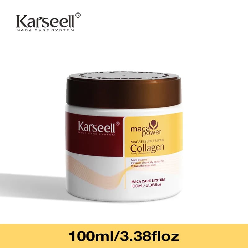 Karseell 100 ml traitement capillaire au collagène réparation profonde conditionnement huile d'argan masque capillaire Essence pour cheveux secs et