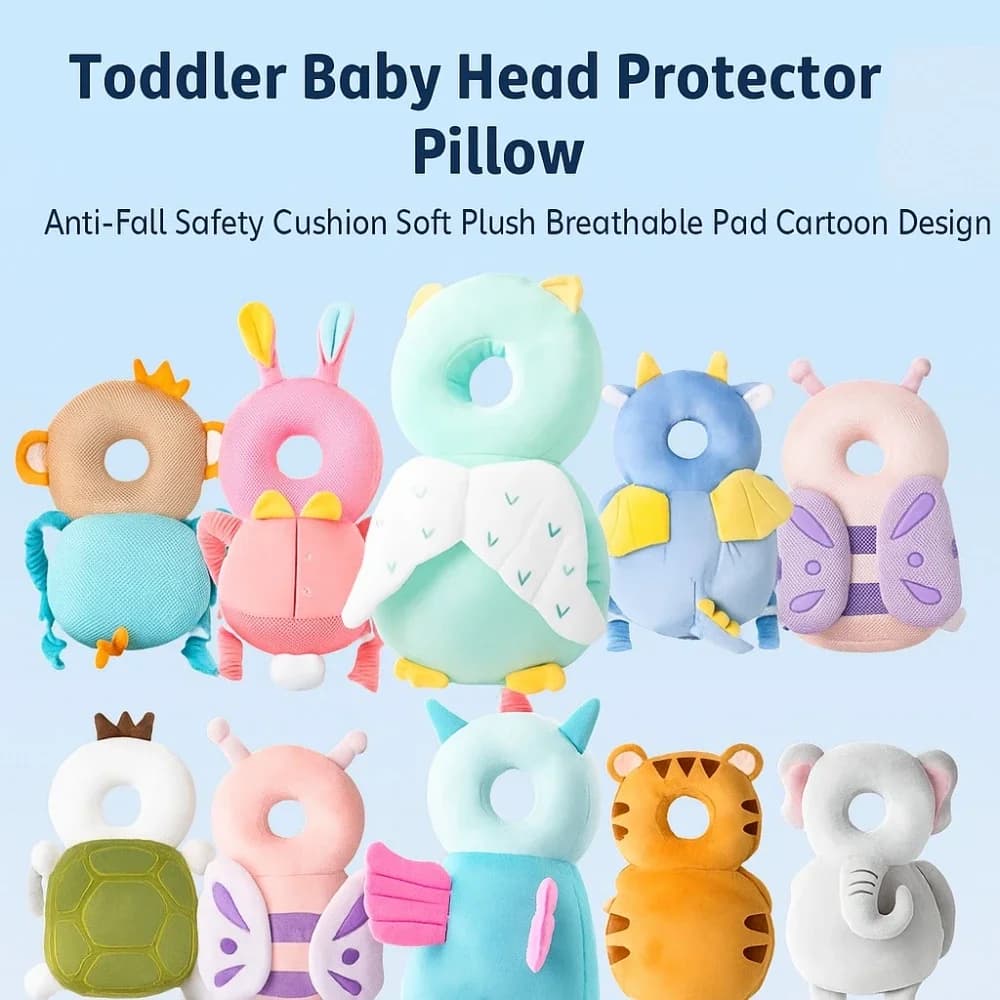 Oreiller de protection de tête pour bébé en bas âge, coussin de sécurité Anti-chute, coussin respirant en peluche douce, conception de dessin