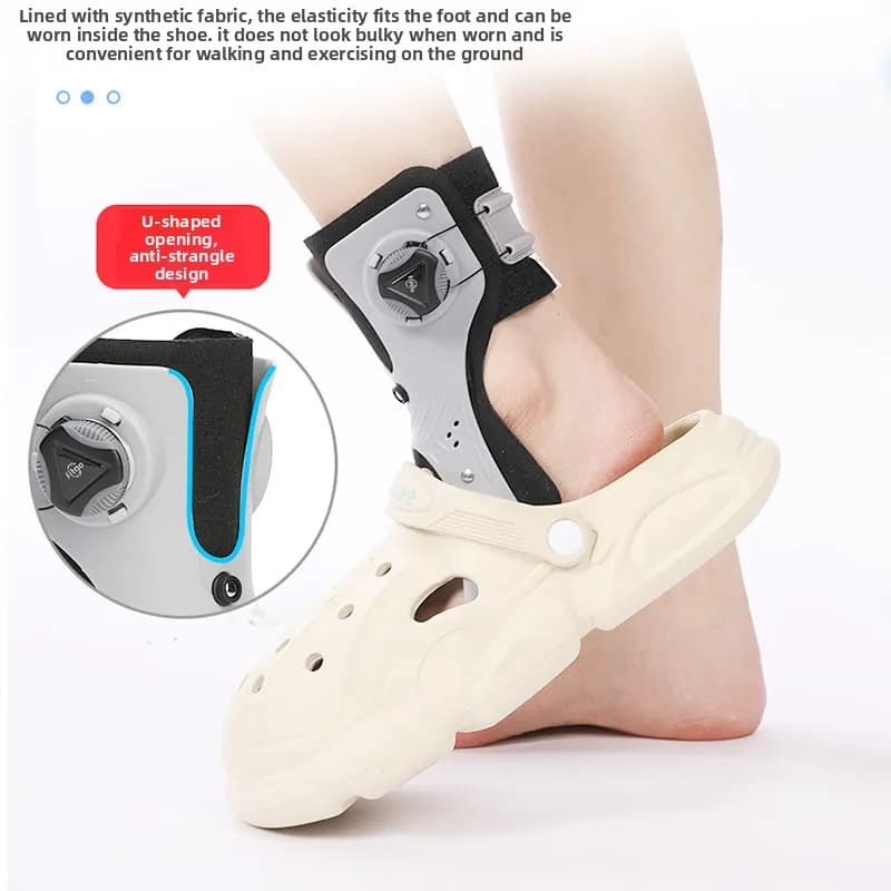 Orthèse de pied tombant AFO AFOs, Support de cheville avec Airbag gonflable confortable pour les chaussures d'accident vasculaire cérébral de
