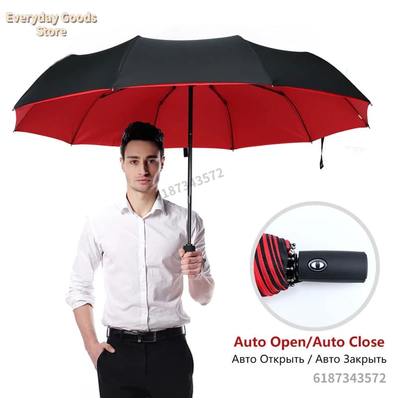 Parapluie résistant au vent à double couche entièrement automatique