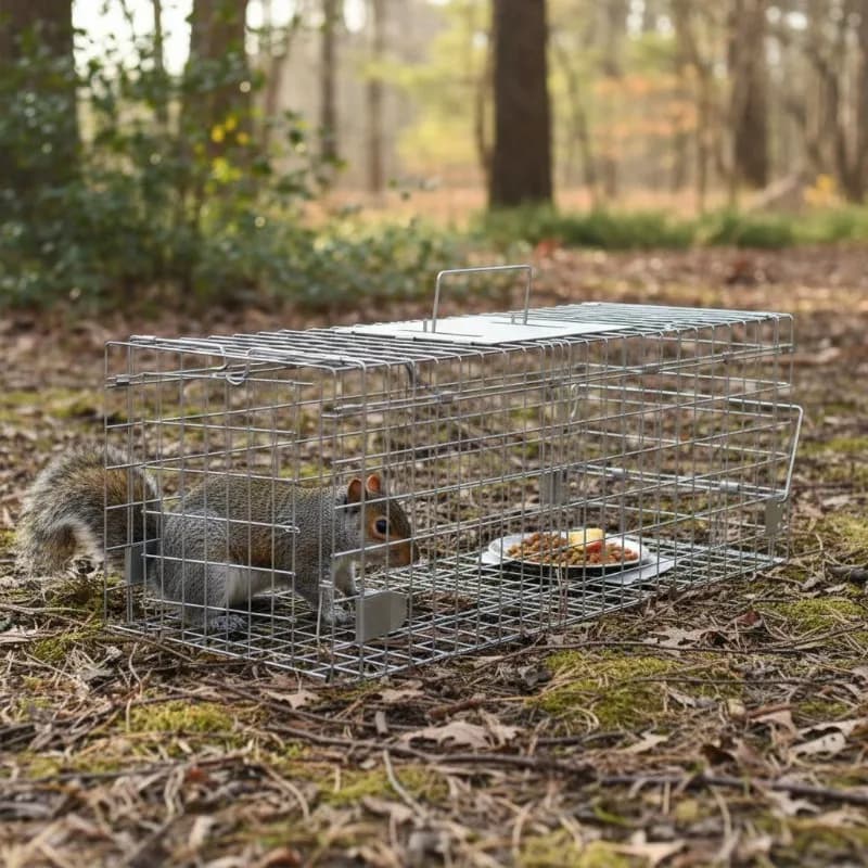 Piège pour animaux vivants 610x203x203 mm, cage piège pliable pour chat en fil de fer galvanisé, sans cruauté, avec poignée