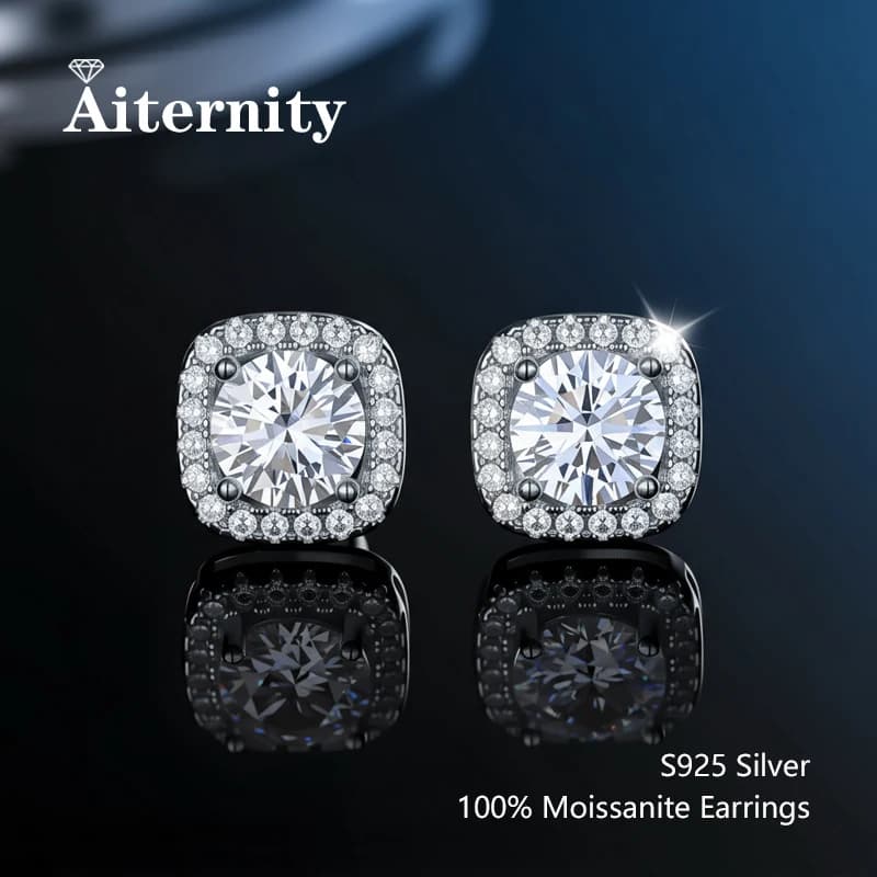 D VVS1 Pass diamant testeur stylo Moissanite boucles d'oreilles pour femmes 100% réel 925 argent Sterling avec 2 certificats Moissanita