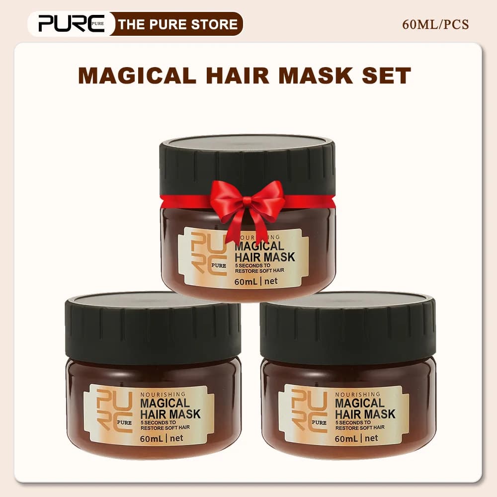 PURC – ensemble de masques capillaires magiques à protéines, réparation des dommages et secs, produits de traitements capillaires brillants pour