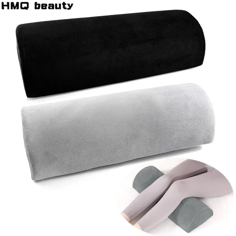 Oreiller demi-lune pour jambes, oreiller de soutien du cou en mousse à mémoire de forme pour greffage de cils, oreiller de genou semi-rouleau,