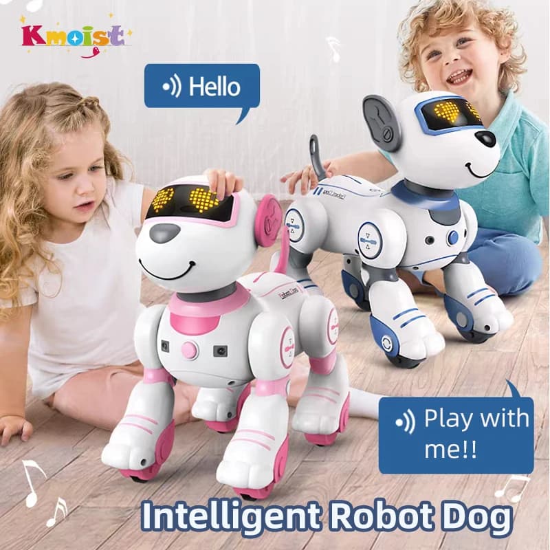 Robot chien télécommandé Intelligent, cascade électronique, commande vocale, Programmable, sens tactile, chanson musicale, jouets pour enfants