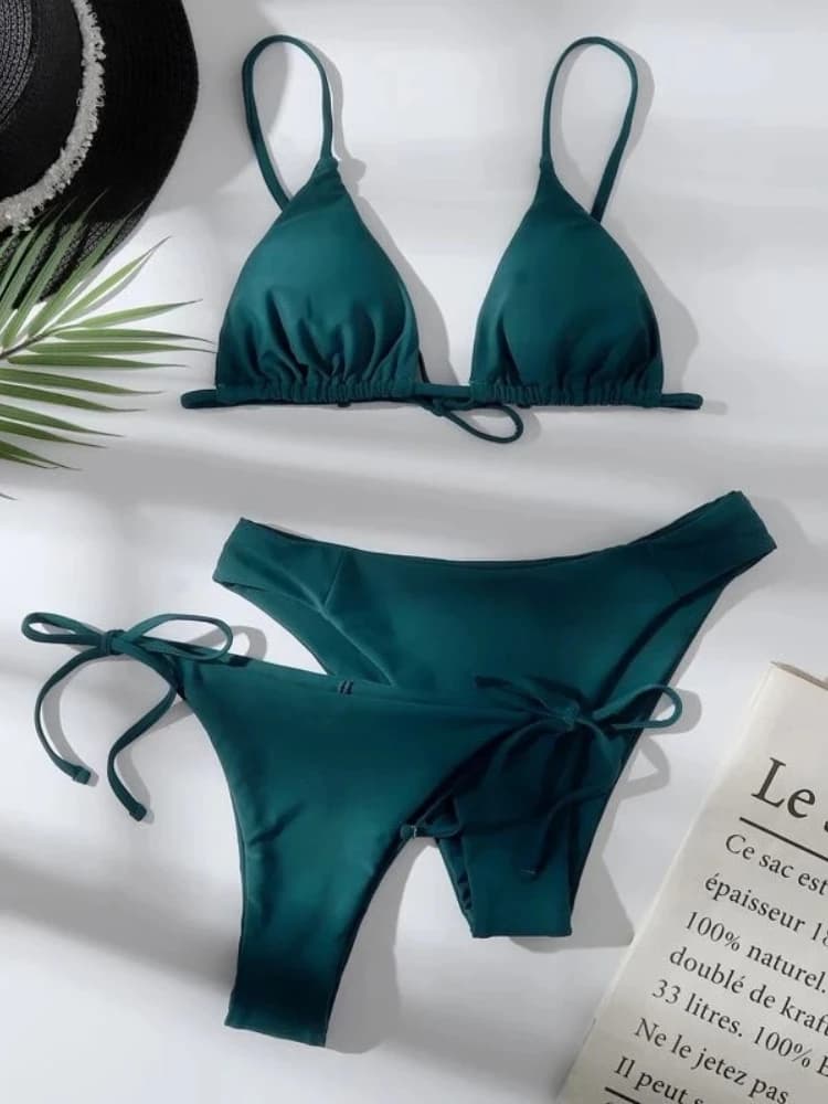 3 pièces ensemble Bikini femmes maillot de bain Push Up avec 2 bas taille basse et moyenne bretelles réglables été maillots de bain maillot de
