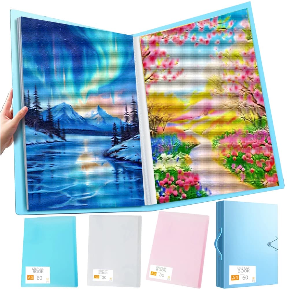 Livre de rangement pour peinture diamant, 30 Pages, portefeuille de présentation, pochettes transparentes, dossier, Album Photo, outil de papeterie