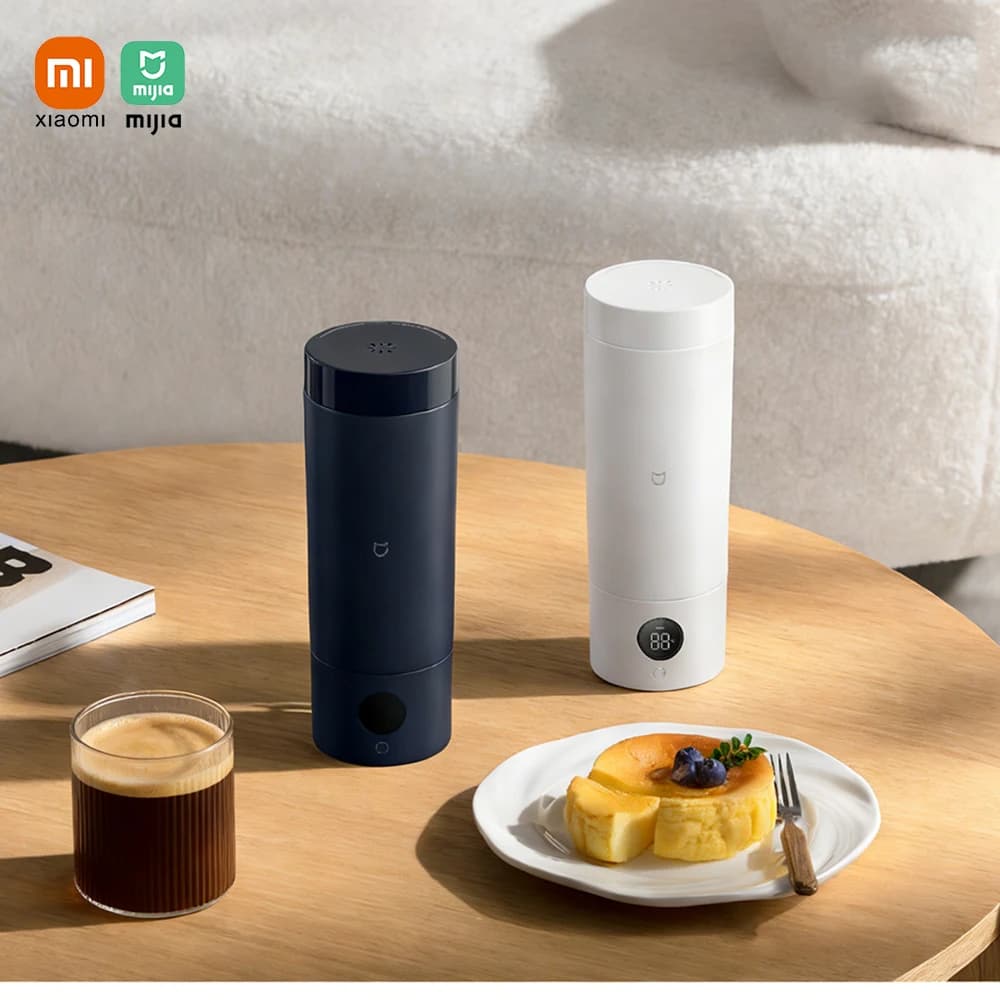 Bouilloire électrique portable XIAOMI Mijia 2, 350 ml, bouilloire à eau de voyage et tasse isotherme 2 en 1, 6 températures, 300 W pour hôtel,