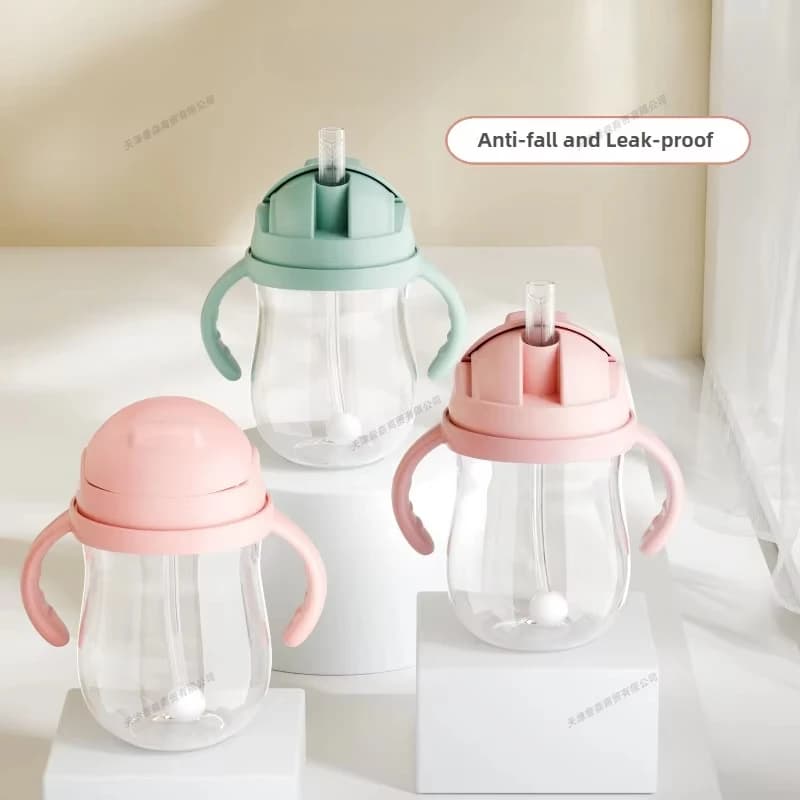BiSantos pour bébé avec poignée, biSantos rond pour enfants, débit d'eau contrôlable, biSantos à lait, 300ml