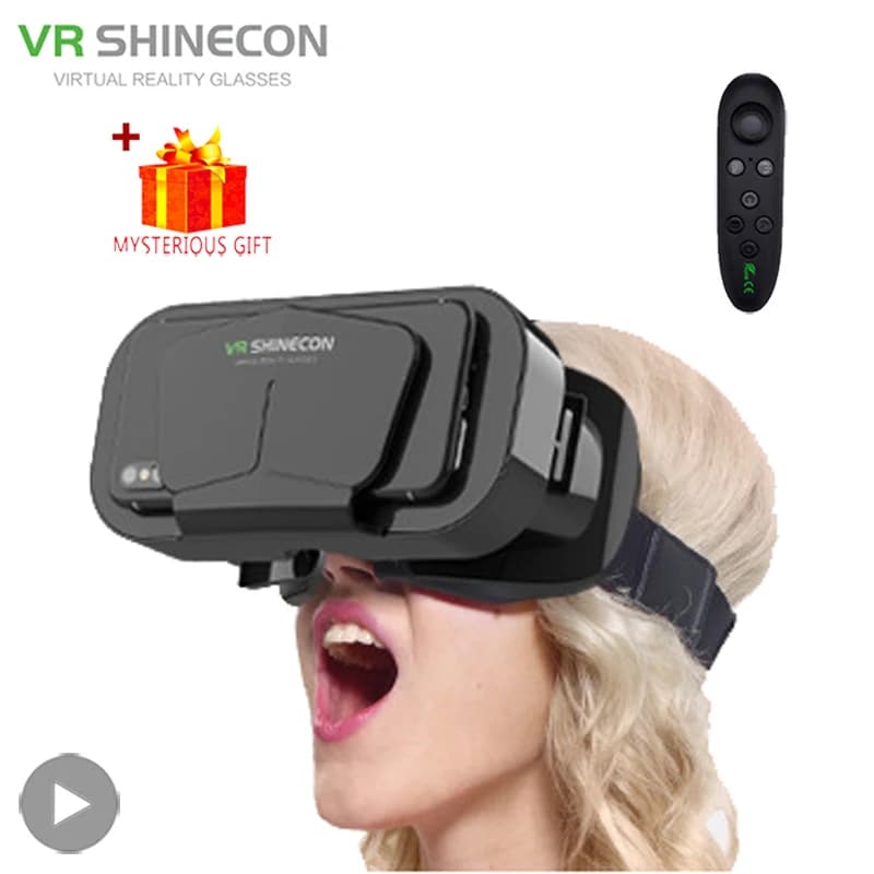 Shinecon VR lunettes casque 3D appareils de réalité virtuelle casque Viar lentilles lunettes Smartphone téléphone portable jeux intelligents