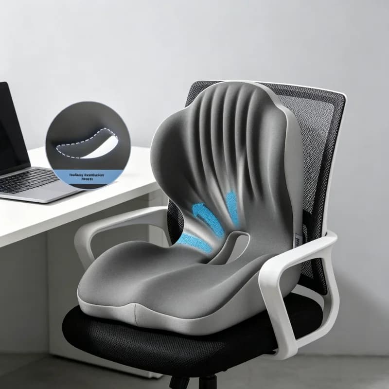 Coussin de siège en mousse à mémoire de forme souple, ergonomique, pour la décompression, correction de la posture assise au bureau, tapis de
