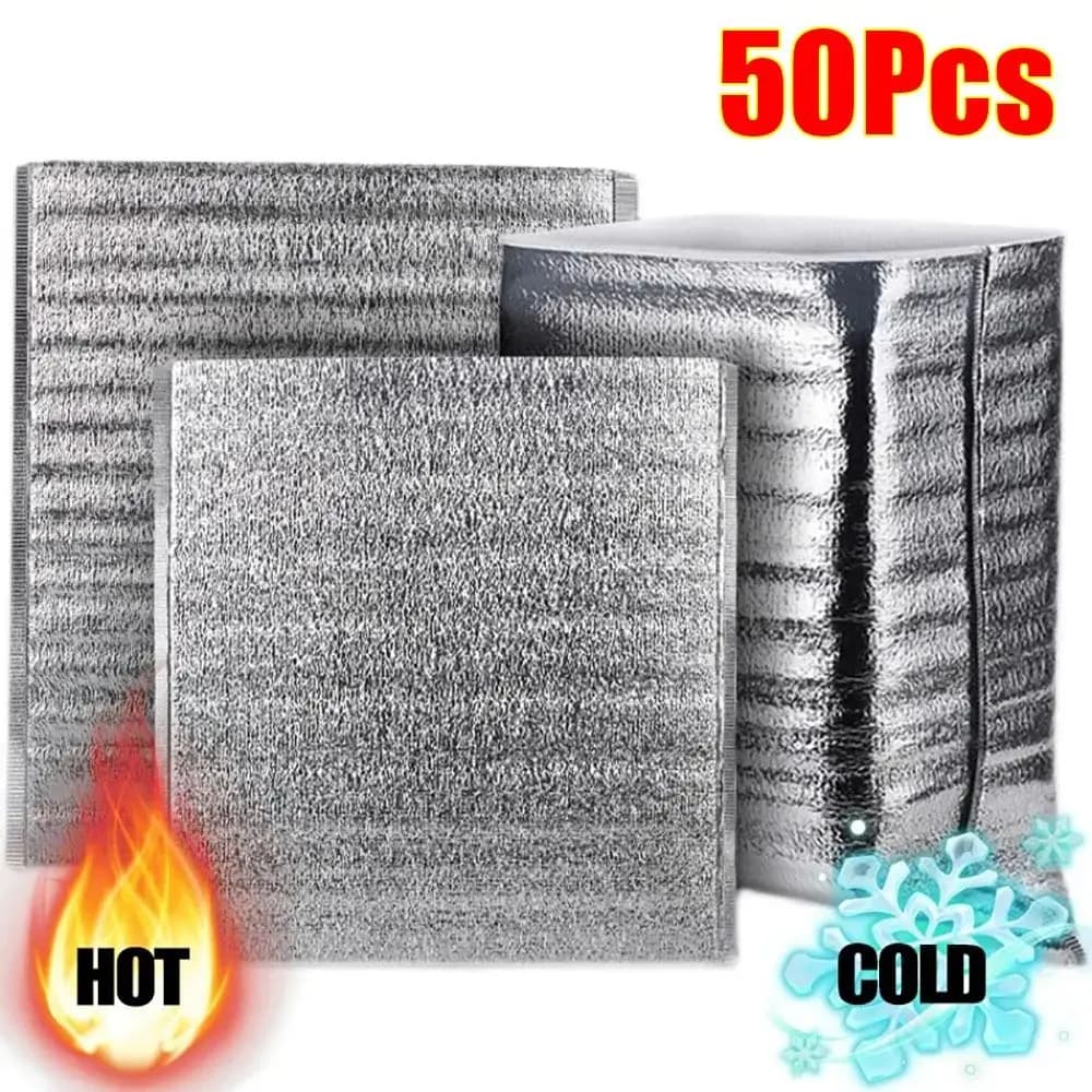 Sac isotherme portable en aluminium, sac isotherme pliable, sac d'emballage thermique pour aliments, pique-nique, livraison de nourriture, clics
