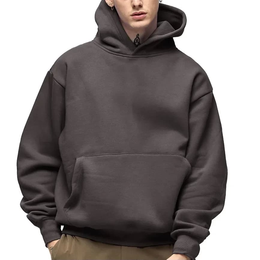 500GSM poids lourd mode hommes sweats à capuche nouveau automne hiver décontracté épais coton hommes haut couleur unie sweat à capuche mâle