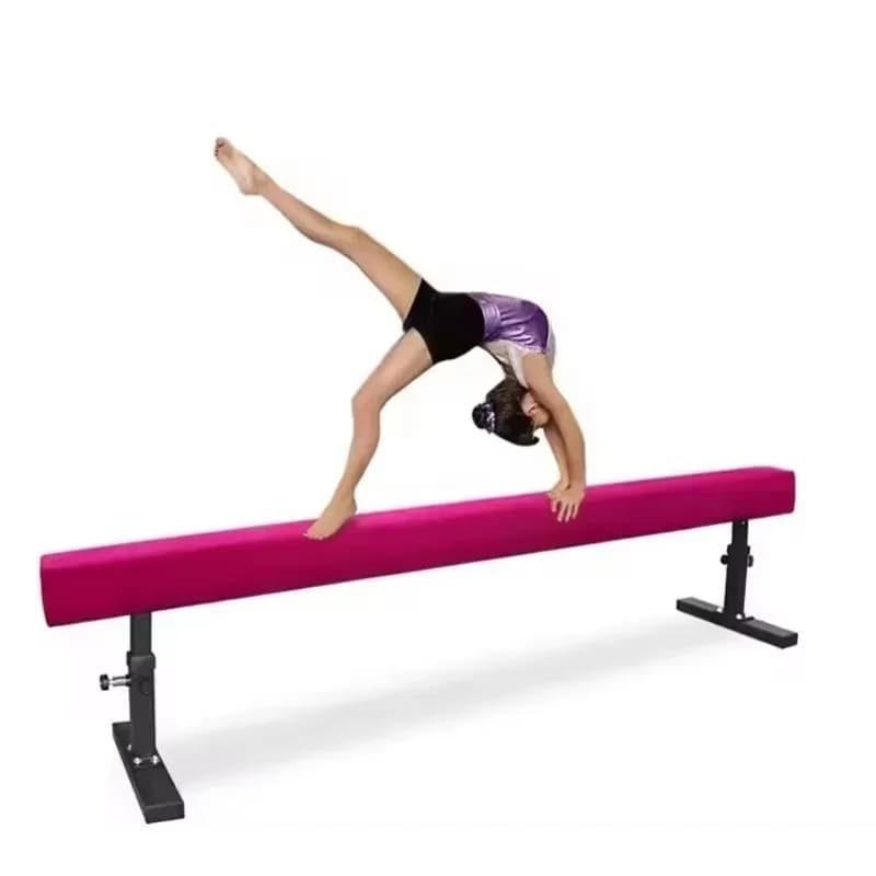 Nouveauté 2.4m faisceau d'équilibre gymnastique hauteur réglable Surface antidérapante pour salle de sport à domicile enfants formation gymnases