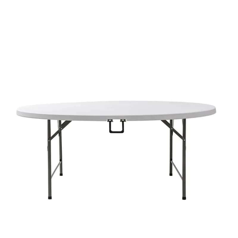Table à manger pliante d'extérieur – Table ronde simple en plastique, pliable, adaptée à un usage domestique dans les petits espaces, table