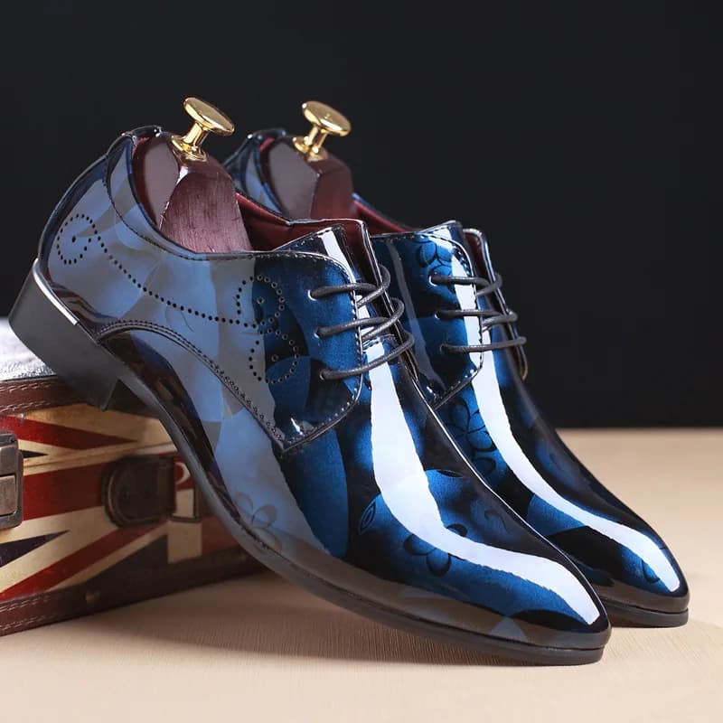 Chaussures Oxford de luxe pour hommes, motif floral rétro, chaussures provoqué pour hommes, chaussures plates à lacets à la mode, chaussures