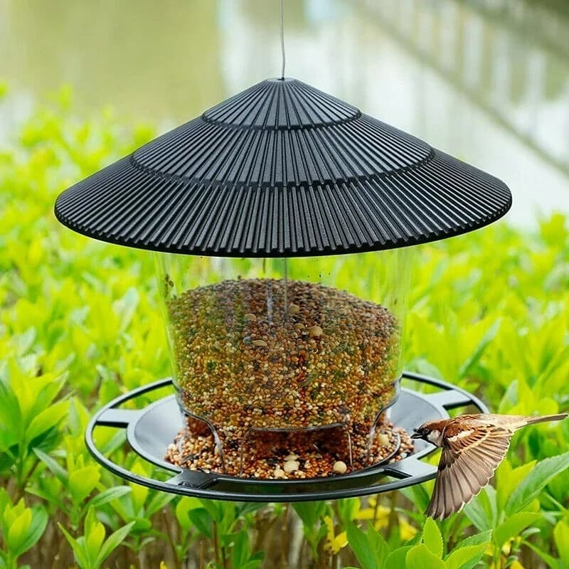 Gazébo d'extérieur étanche pour maison d'alimentation d'oiseaux, Cage d'alimentation pour oiseaux sauvages suspendus, conteneur d'extérieur avec