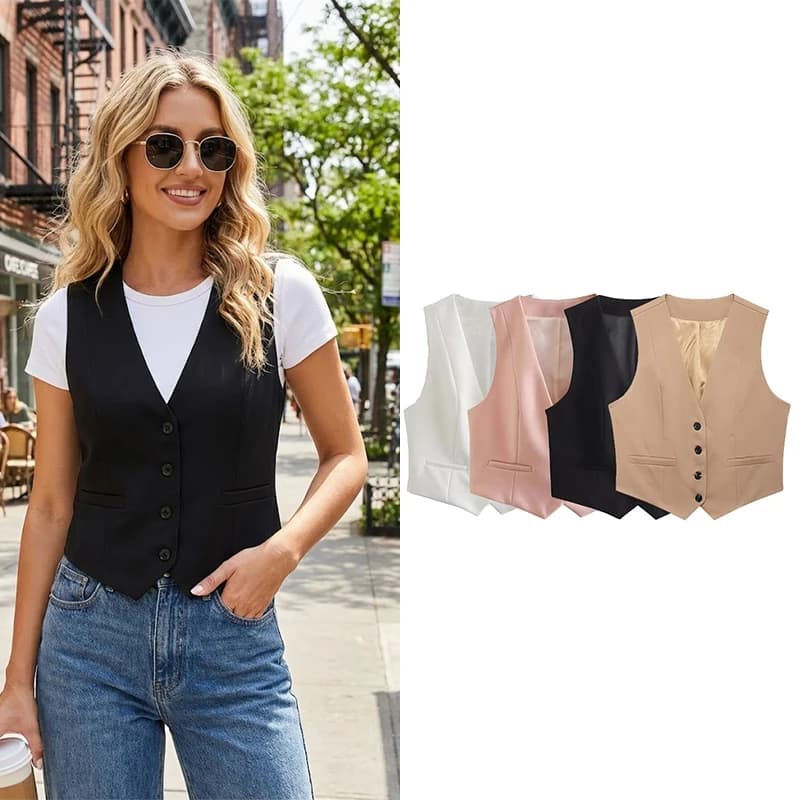 Willshela femmes mode solide simple boutonnage gilets gilet Vintage sans manches vestes femme Chic dame débardeurs