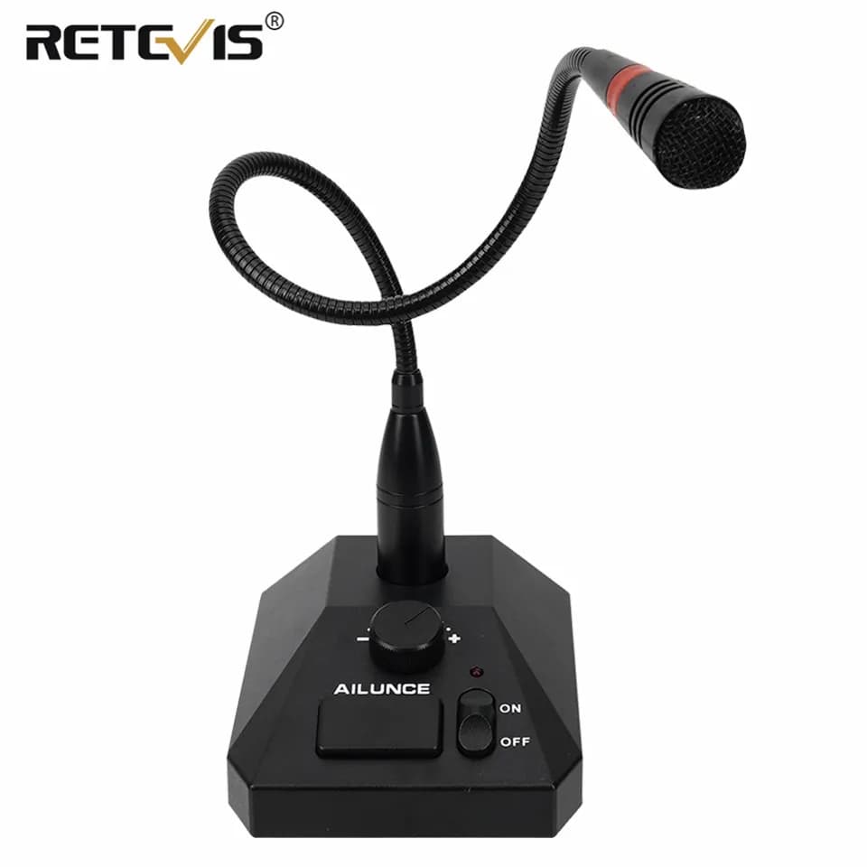 Retevis Aliunce SM01 Microphone de bureau pour talkie-walkie RT622 RT3S HD1 RA685 RT95 micro portable Radio bidirectionnelle 2 broches/GP328plus