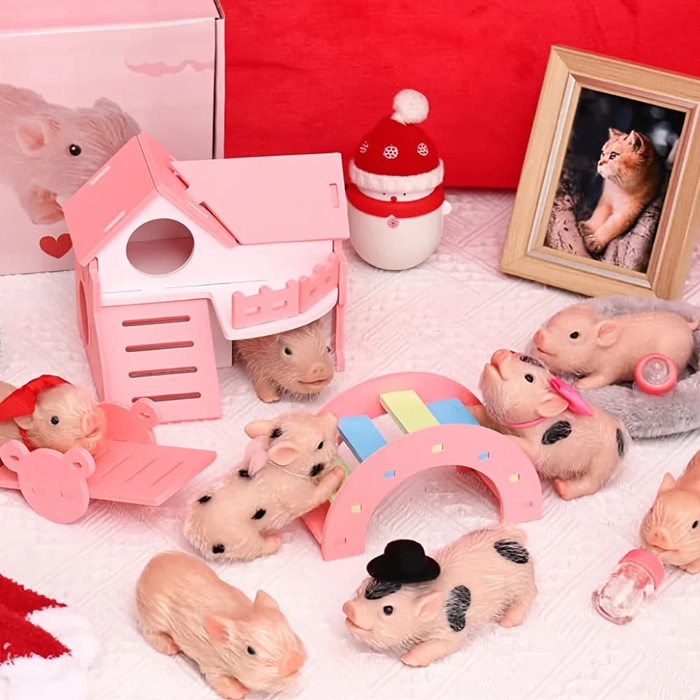 Mignon Reborn porcelet corps complet poupées en Silicone jouet réaliste Reborn animal de compagnie porcelet jouet nouveau-né poupée Squishy Fidget