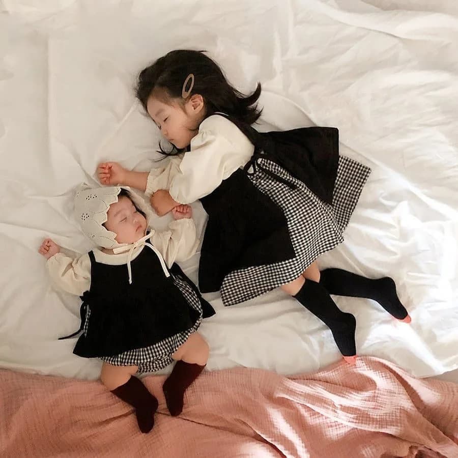Melario printemps bébé Plaid salopette robe costume bébé une pièce barboteuse ramper vêtements soeur costume fille vêtements bébé filles