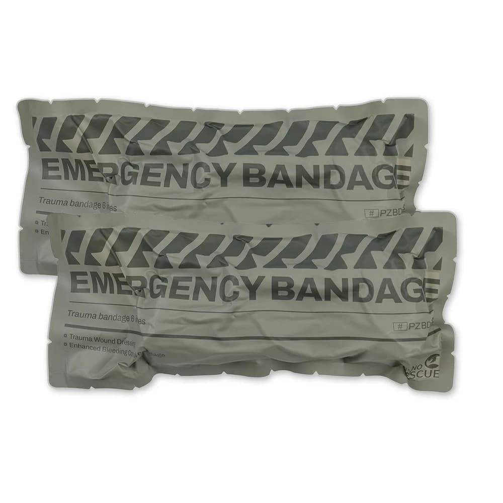RHINO RESCUE Kit de premiers secours tactique et bandage pour traumatismes 4/6" |   Niveau militaire pour l'extérieur, EMS et urgences |   Stéril,