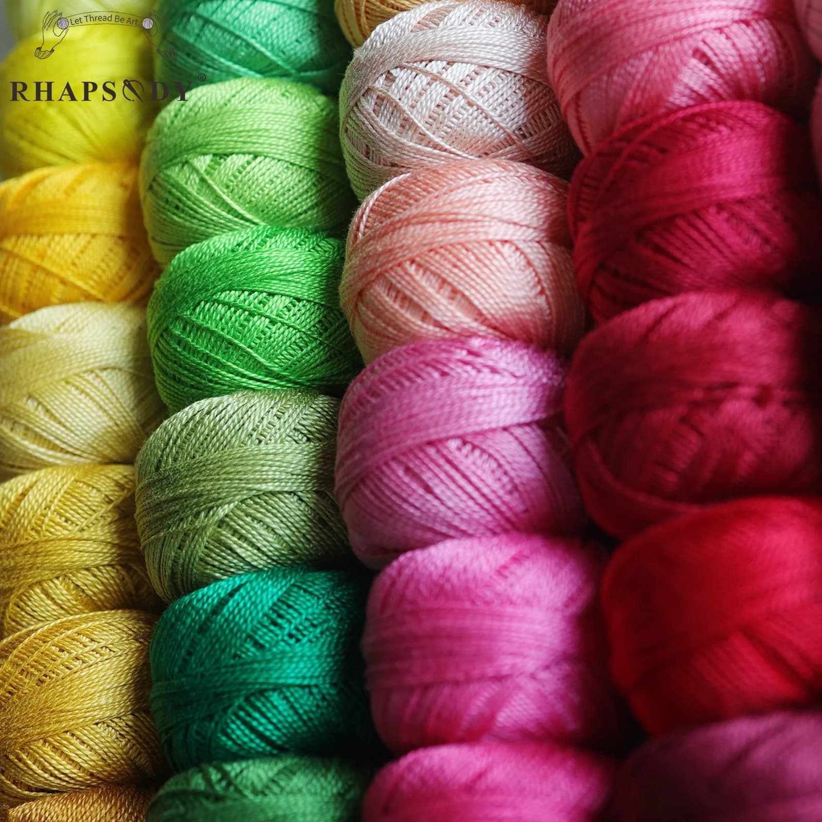 Rhapsody taille 8 perle coton Crochet fil broderie Double mercerisé longue agrafe coton égyptien qualité DMC 12 boules 43YDS