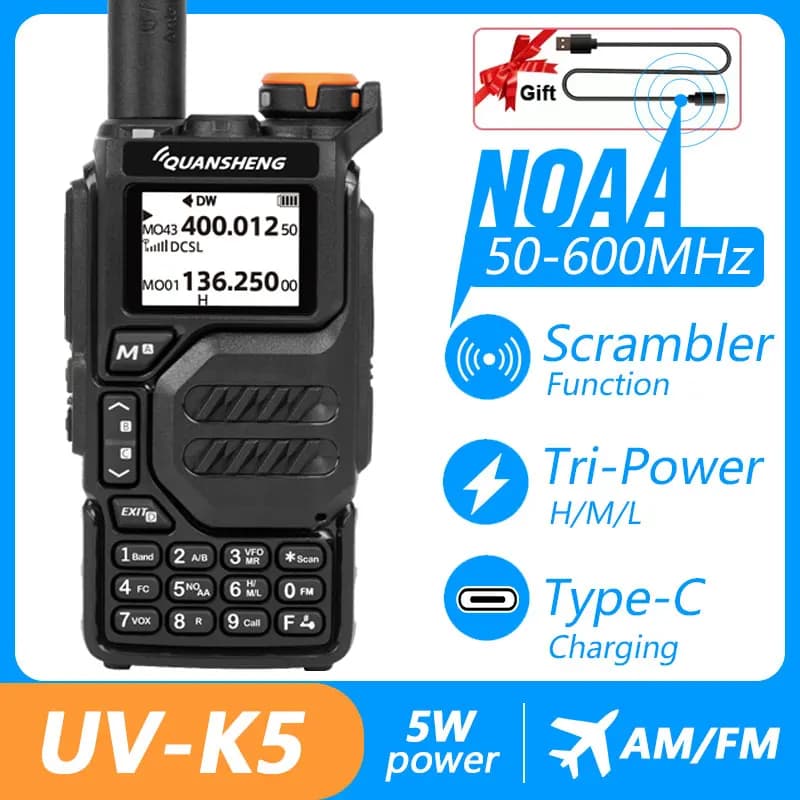Quansheng UVK5 talkie-walkie longue distance professionnel civil en plein air aller en voyage sur route UV multi-fréquence pleine longueur portable a