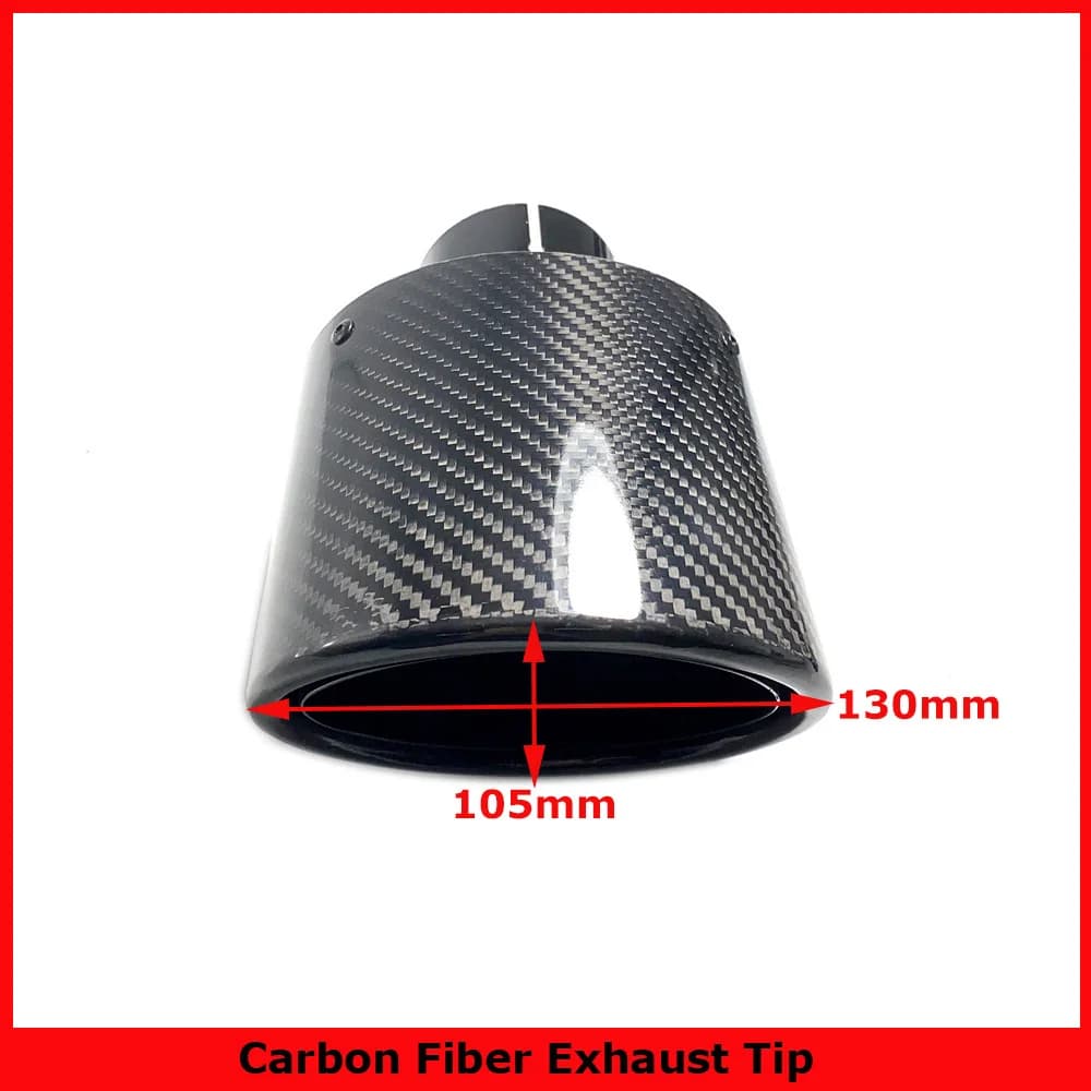Embouts universels de silencieux en carbone AkHeavy accueilli c, embouts inclinés ovales, noir de carbone, embouts de silencieux brillants,