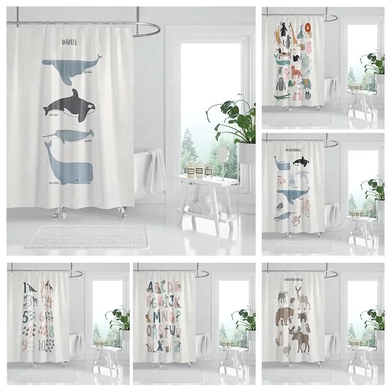 Rideaux de douche en tissu imperméable, accessoires de rideau de bain, décoration bohème nordique, 180x200, 240x200