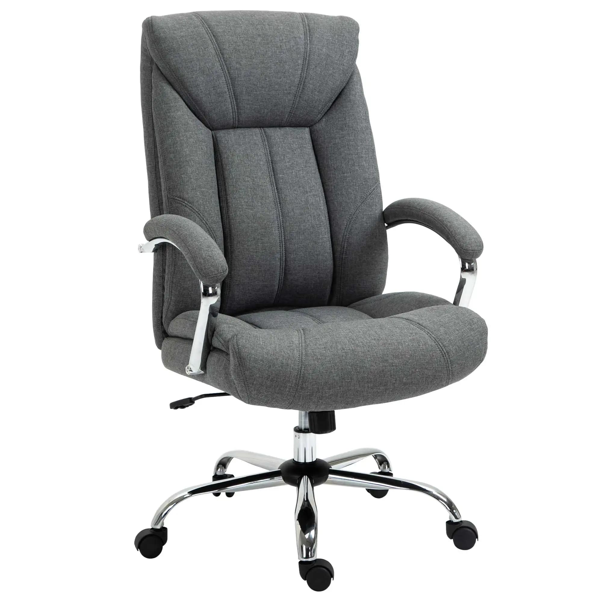 Vinsetto Chaise bureau ergonomique, fauteuil de bureau, hauteur réglable, dossier haut, fonction de bascule et pivotant à 360°,