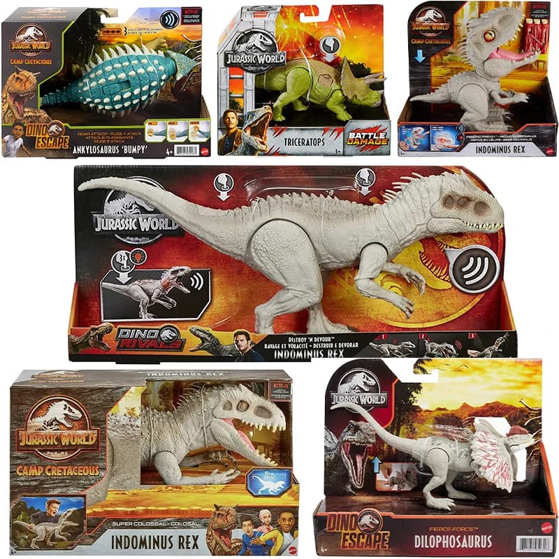 Jouets du monde jurassique, détruire «N dévour Indominus Rex Velociraptor, morsures massives, sarcosuchus, Camp crétacé, jouets pour garçons,