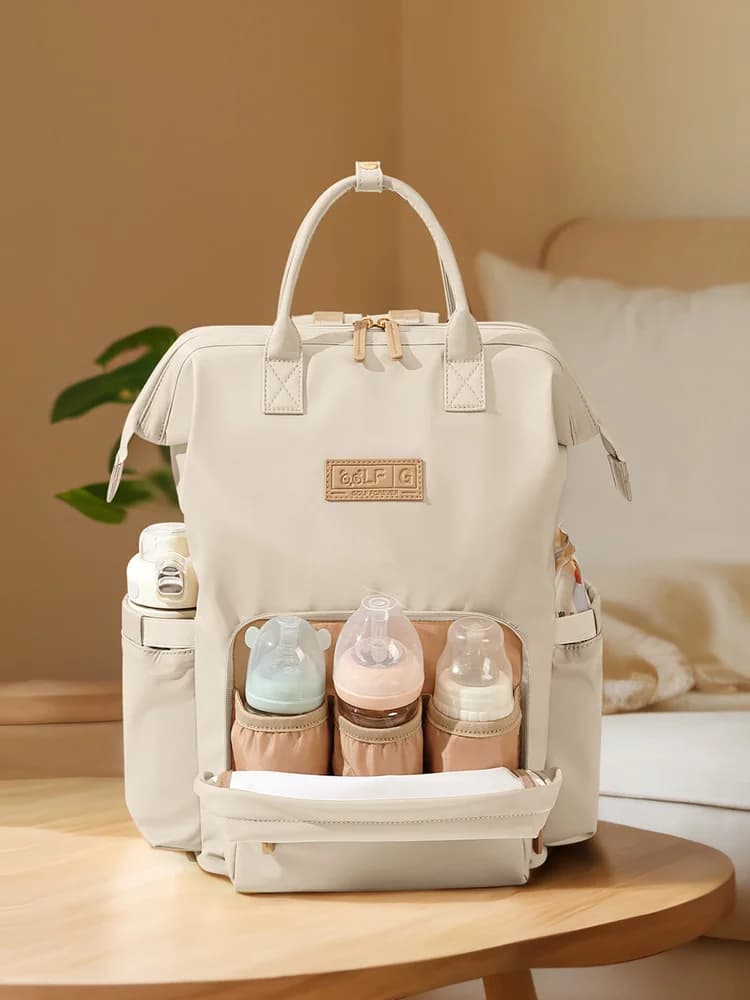 GOLF MUNISac à dos grande capacité pour maman, sac à dos pour bébé, sacs à dos avec biSantos, poches à couches, sac à dos à couches, noir