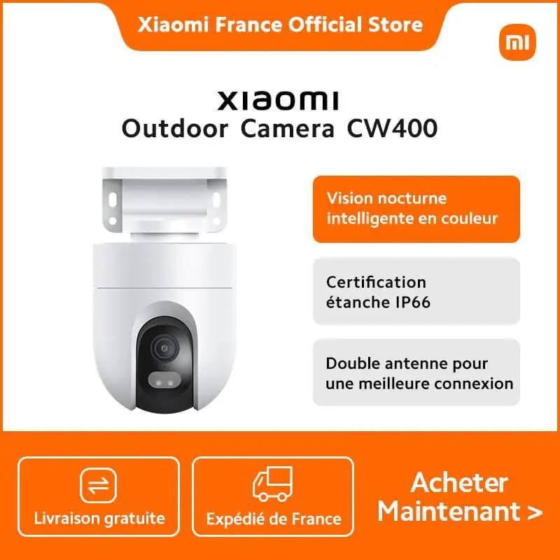 [Officiel] Xiaomi Outdoor Camera CW400 | Vision nocturne, Appel vocal bidirectionnel, L'étanchéité professionnelle IP66