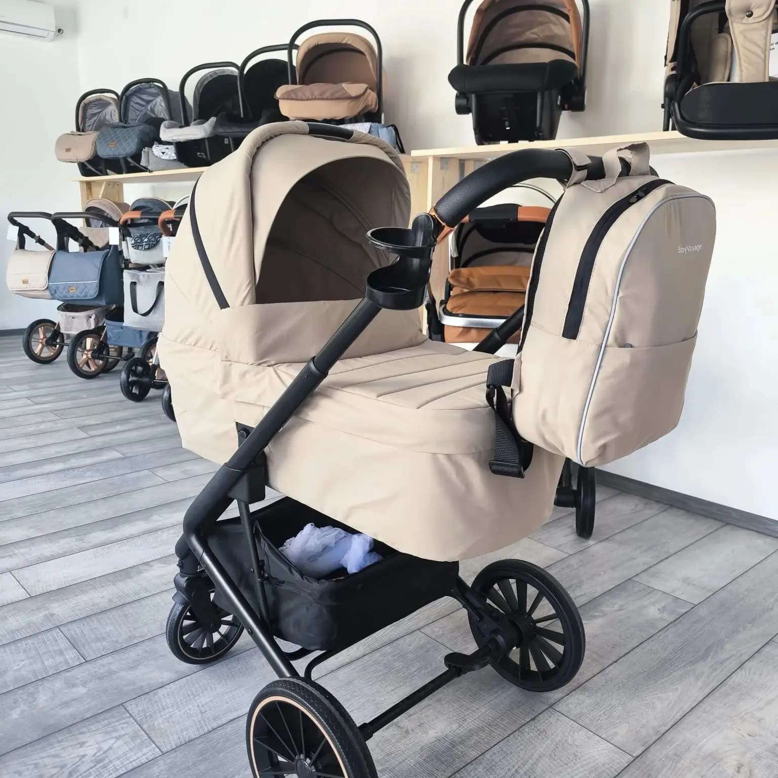 Poussette bébé légère 2-en-1 Babyvoyage avec nacelle - Poussette multifonctionnelle pliable facile pour les voyages