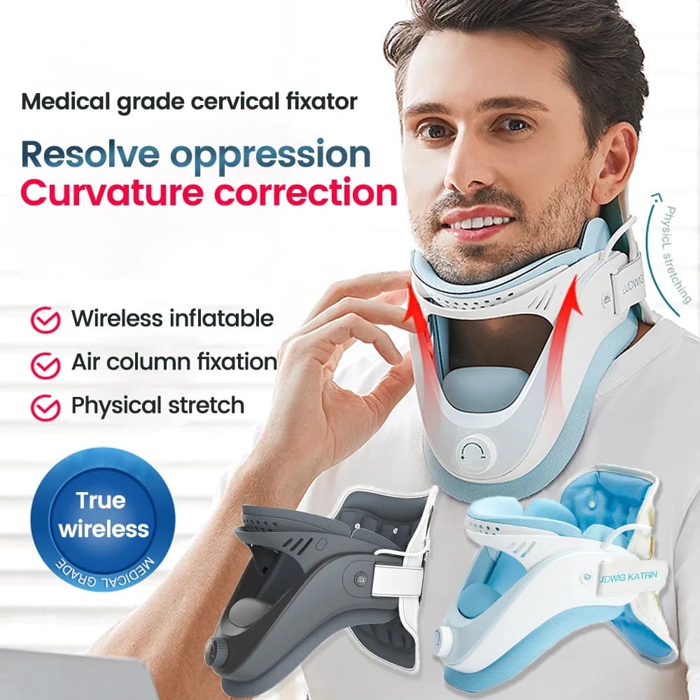Dispositif de traction cervicale réglable avec coussin d'air, attelle de soutien pour le cou, collier d'étirement, alignement de la colonne