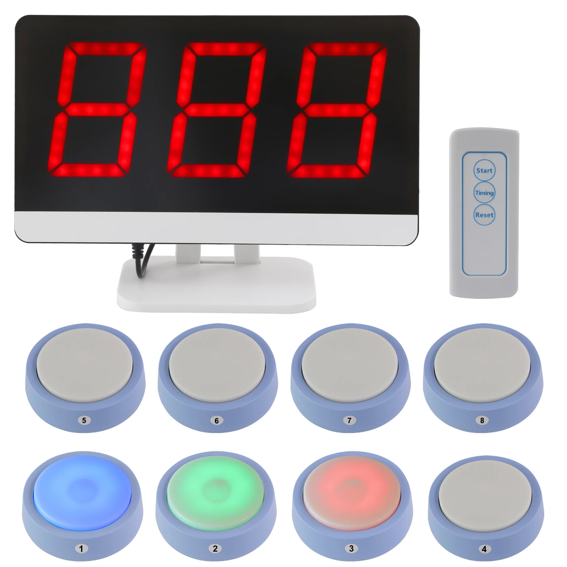 Système de Buzzer pour Jeu de Quiz avec 4 États de Couleur et 3 Modes de Réponse pour Compétitions en Classe et Jeux Familiaux