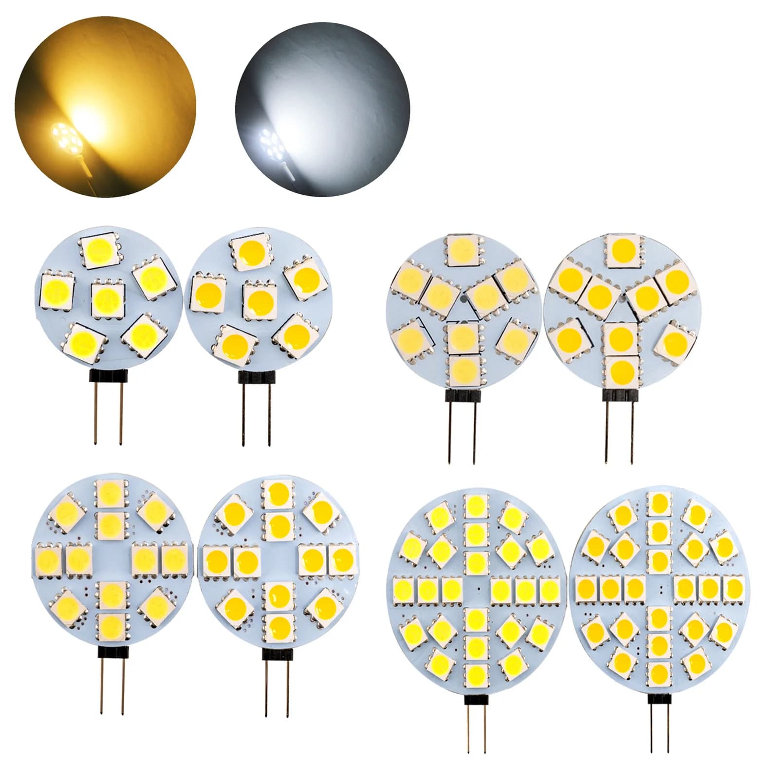 Ampoules LED G4 DC 12V, Lampes pour la Maison, Lumière Blanche Chaude et Froide, Projecteur à Puce 1W 5W, T-shirts d'Massage 5050/Smd, Remplace