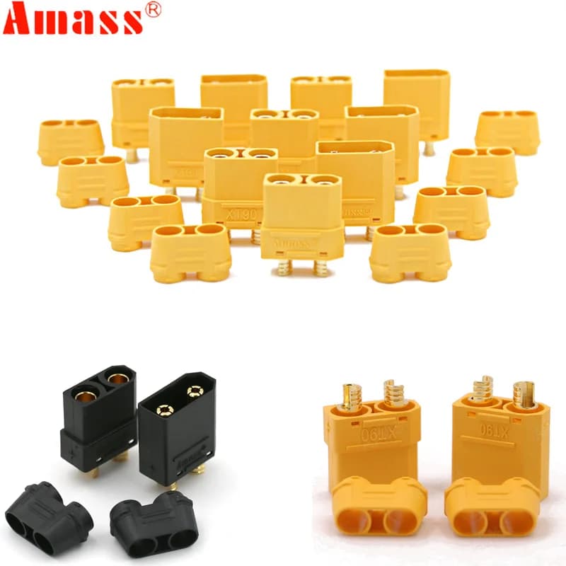 Amass-Connecteur de batterie pour RC Lipo, 5 / 10 / 20 / 50 /100 paires, compte 90, 4.5mm, mâle et femelle, prise de gels plaqués or