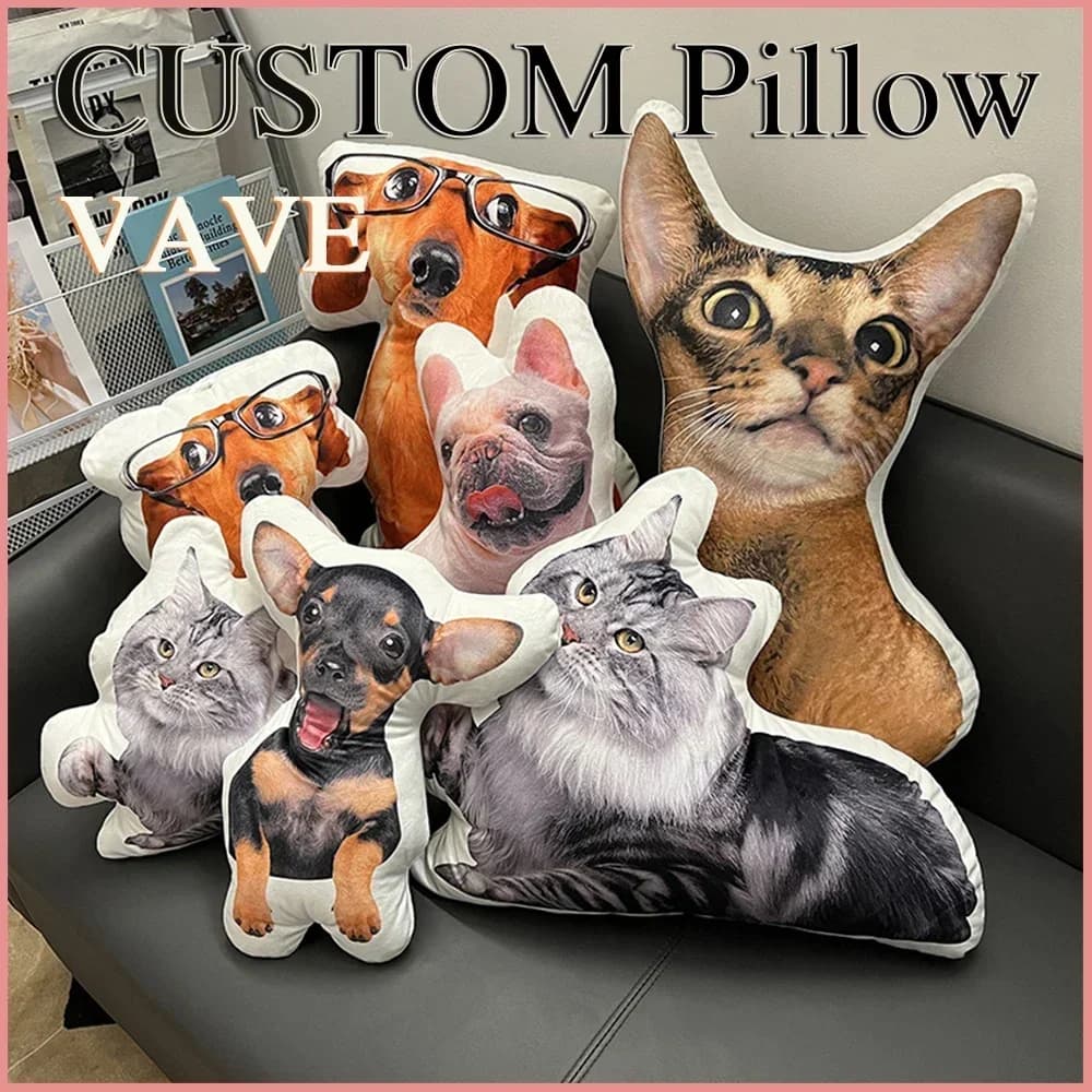 Photo forme personnalisée taie d'oreiller bricolage coussin pour animaux de compagnie jouets poupées peluche chien chat Photo oreiller