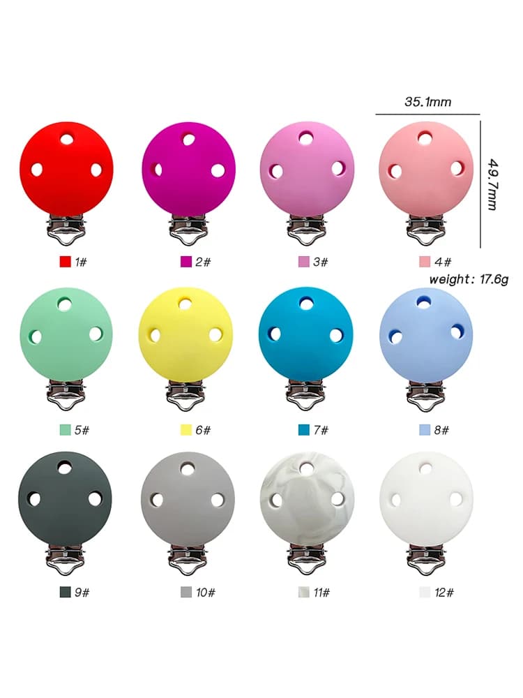 Attache-sucette circulaire en Silicone, 3 pièces, porte-chaîne de sucette, Clips d'allaitement, accessoires de chaîne de sucette sans BPA